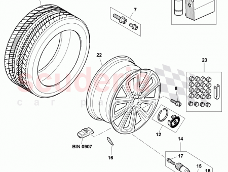 Photo of aluminium rim silver red…