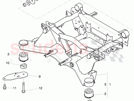 Photo of sub frame with rubber mounting D 15 09…