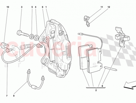 Photo of RH FRONT CALIPER UNIT WITH PADS BREMBO…