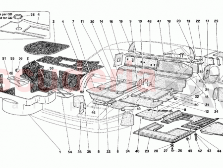 Photo of Front compartment rear covering carpet…