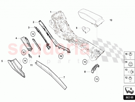 Photo of RH SIDE PANEL TRIM FOR CENTRE CONSOLE ALCANTARA…