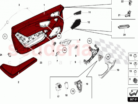 Photo of LH DOOR PANEL ASSEMBLY LEATHER INTERIOR SUPPLY VIN…