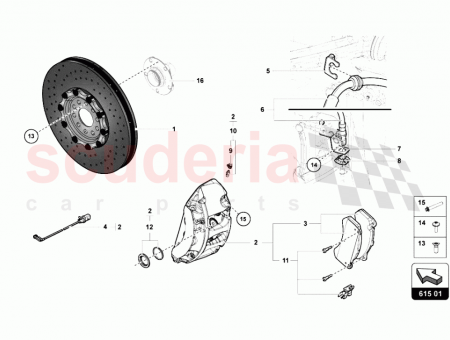 Photo of Brake Caliper Housing carboceramic Brake Orange Front Calipers…