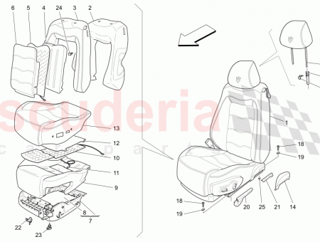 Photo of FRONT SEAT BACK CENTRAL LINING Drilled Leather lining…