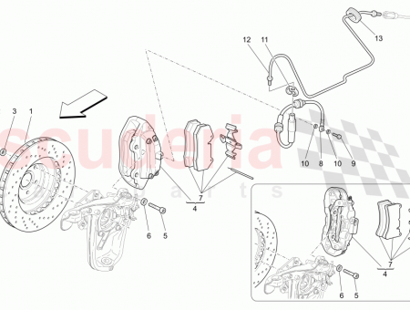 Photo of LH FRONT CALIPER ASSEMBLY Red coloured caliper…