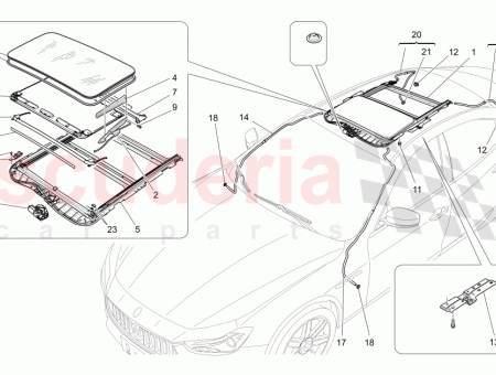 Photo of SUNROOF ASSEMBLY ALCANTARA ROOFLINING BLACK…