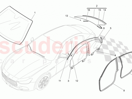 Photo of RH REAR DOOR WINDOW LAMINATED GLAZING…