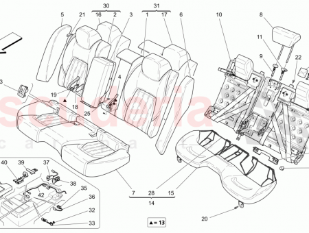 Photo of RH REAR SEAT BACK REAR SEAT BENCH THREE…