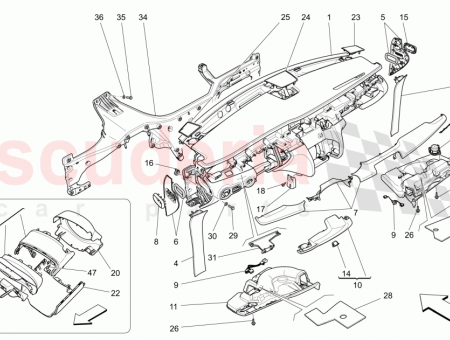 Photo of DASHBOARD ASSEMBLY V6 LEATHER SEAT UPHOLSTERY WITH VERTICAL…