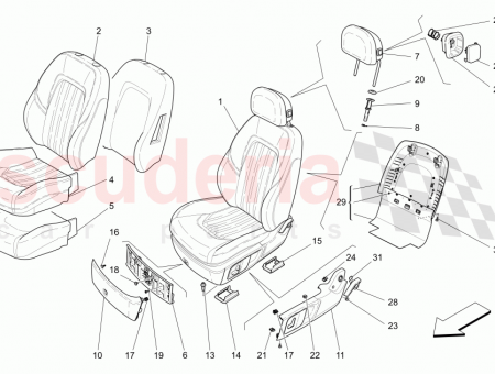 Photo of FRONT SEAT HEADREST ASSEMBLY FULL NATURAL LEATHER INTERIOR…