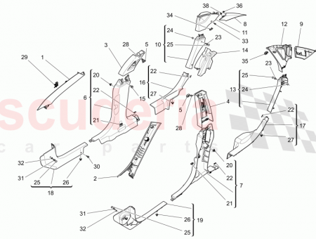 Photo of FRONT RH PILLAR COVER ASSEMBLY ZEGNA EDITION INTERIORS…