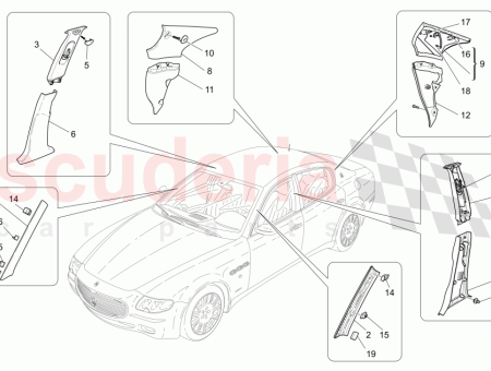 Photo of RH UPPER CENTRAL PILLAR COVER GUARD Alcantara lining…