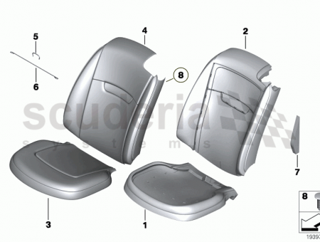 Photo of Seat upholstery right 52 10…