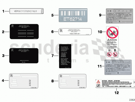 Photo of Instruction notice Passenger s airbag 71 23…