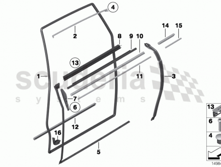 Photo of Inner weatherstrip rear right door 51 35…