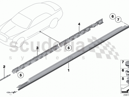 Photo of Retaining strip sill rear left 51 77…