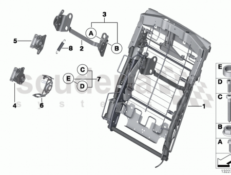 Photo of Gear unit backrest top left 52 20…